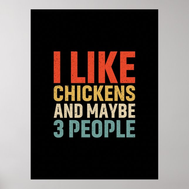 Affiche Art de poulet J'aime les poules (Devant)