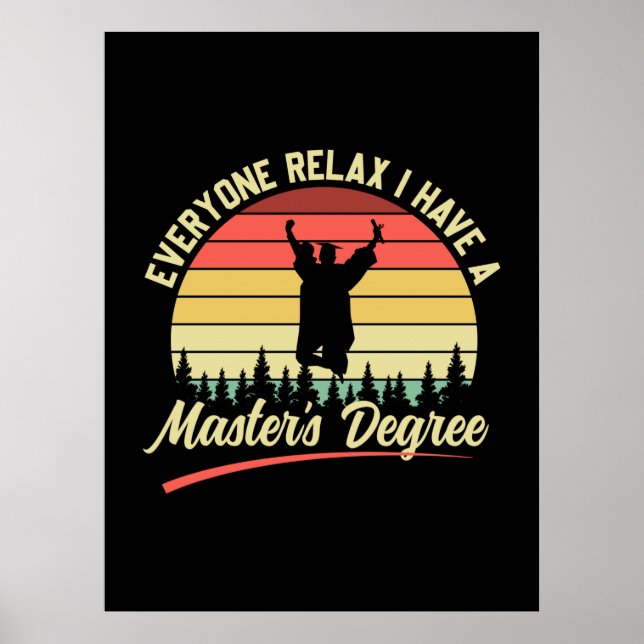 Affiche Art de remise de diplômes | J'ai un master (Devant)