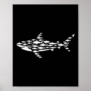 Affiche Art de requin cool pour hommes femmes enfants garç