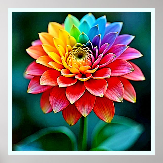 Affiche Art de rêve pétale arc-en-ciel dynamique (Devant)