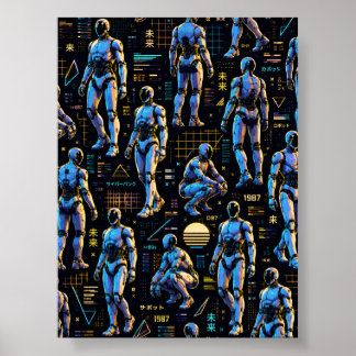 Affiche Art de robot humanoïde futuriste | Android de scie