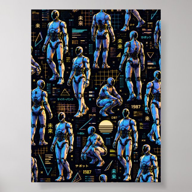 Affiche Art de robot humanoïde futuriste | Android de scie (Devant)
