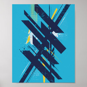 Affiche Art de rue abstrait dynamique avec des formes auda