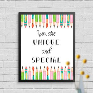 Affiche Art de salle de classe scolaire unique et spécial