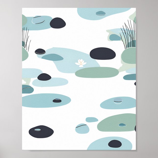 Affiche Art de scène de l'étang Zen inspiré (Devant)