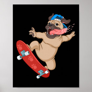 Affiche Art de skateboard drôle pour garçons hommes skate