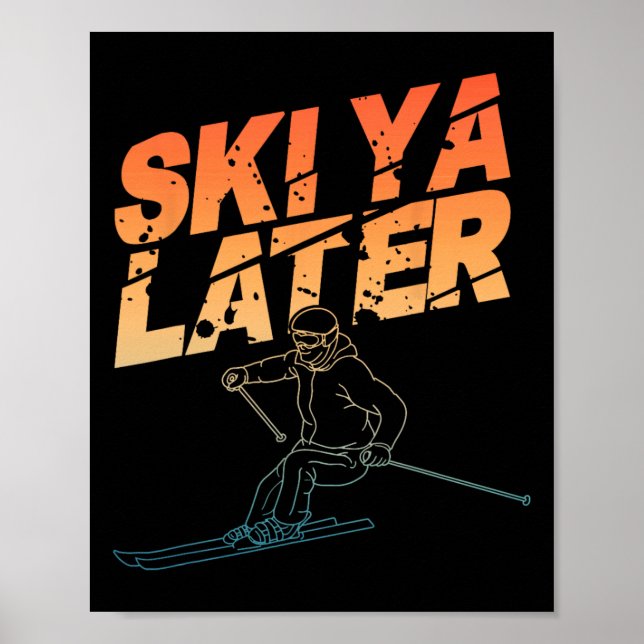 Affiche Art de ski pour hommes femmes planche à neige ski  (Devant)