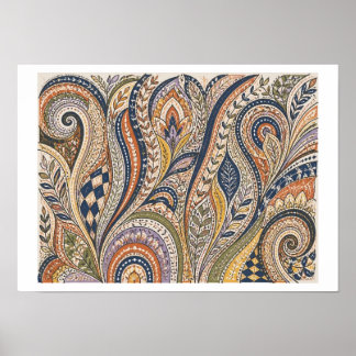 Affiche art de style Paisley