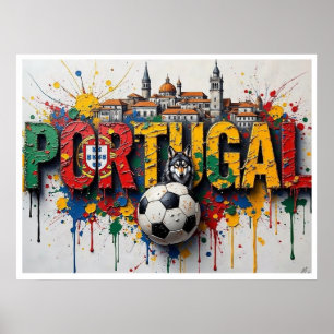 Affiche Art de style peinture à l'huile de la cité du foot