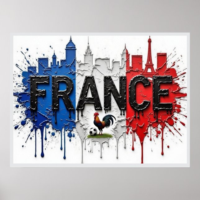 Affiche Art de style peinture à l'huile de la cité du foot (Devant)
