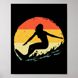 Affiche Art de surf pour femmes filles plage surfeur hawaï