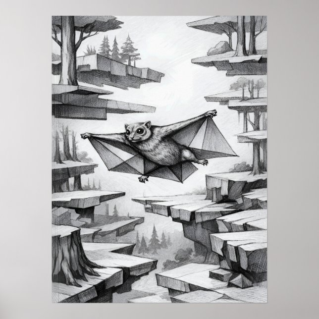 Affiche Art de suspension Colugo Air Glide (Devant)
