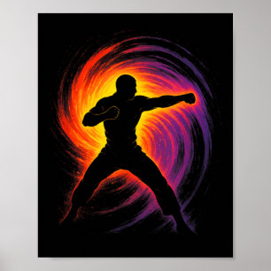 Affiche Art de Taekwondo - Coup de pied d'arts martiaux co