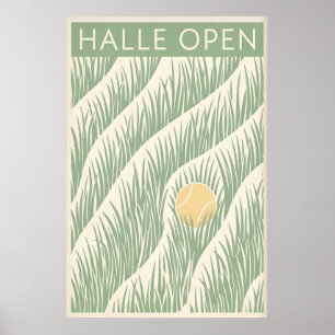 Affiche Art de tennis ouvert de Halle Sportif Court d'herb