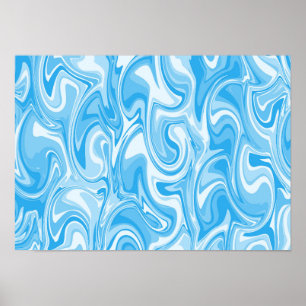 Affiche Art de tourbillon abstrait - Bleu