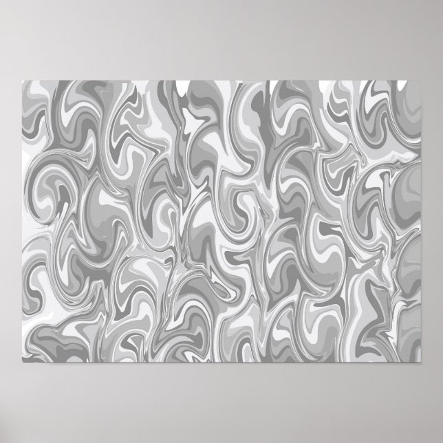 Affiche Art de tourbillon abstrait - Gris (Devant)