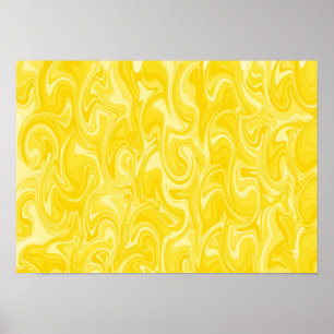 Affiche Art de tourbillon abstrait - Jaune