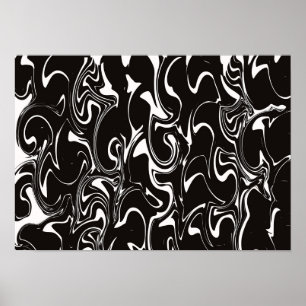 Affiche Art de tourbillon abstrait - Noir et Blanc