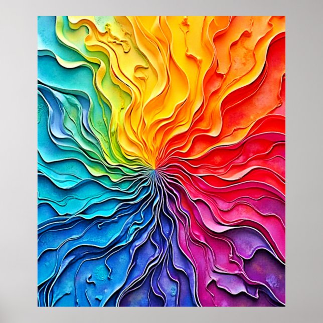 Affiche Art de tourbillon arc-en-ciel texturé (Devant)