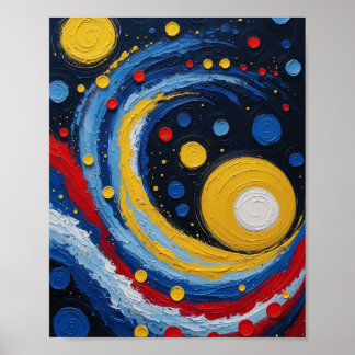 Affiche Art de Tourbillon Cosmique Abstrait
