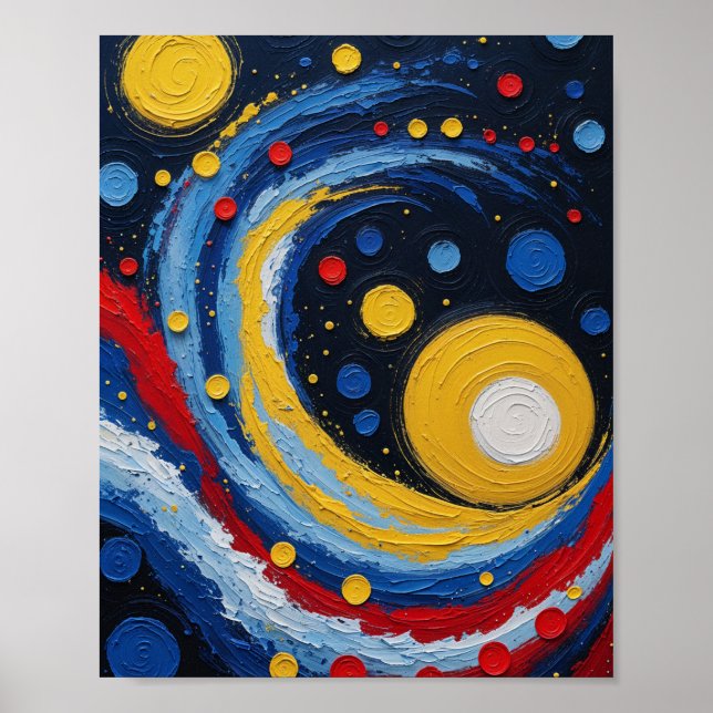 Affiche Art de Tourbillon Cosmique Abstrait (Devant)