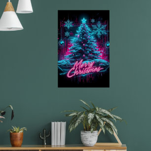 Affiche Art de vacances néon futuriste