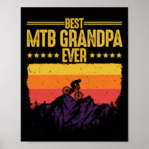 Affiche Art de vélo de montagne cool pour hommes Grandpa M
