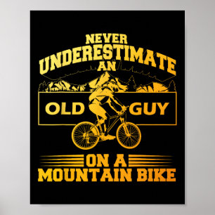 Affiche Art de vélo de montagne cool pour hommes Grandpa M