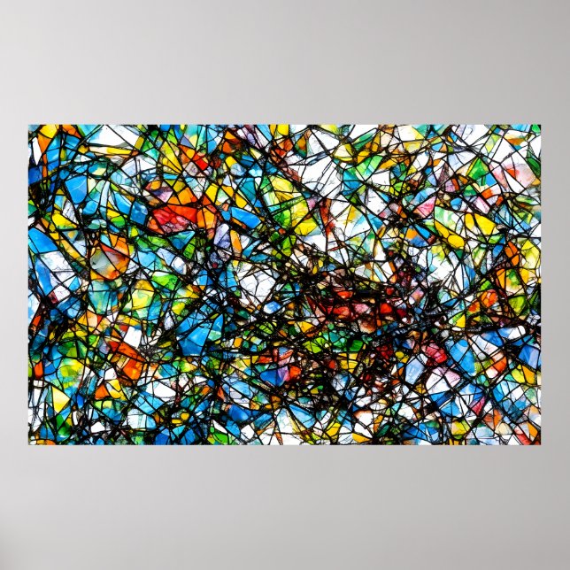 Affiche Art de verre brisé abstrait (Devant)