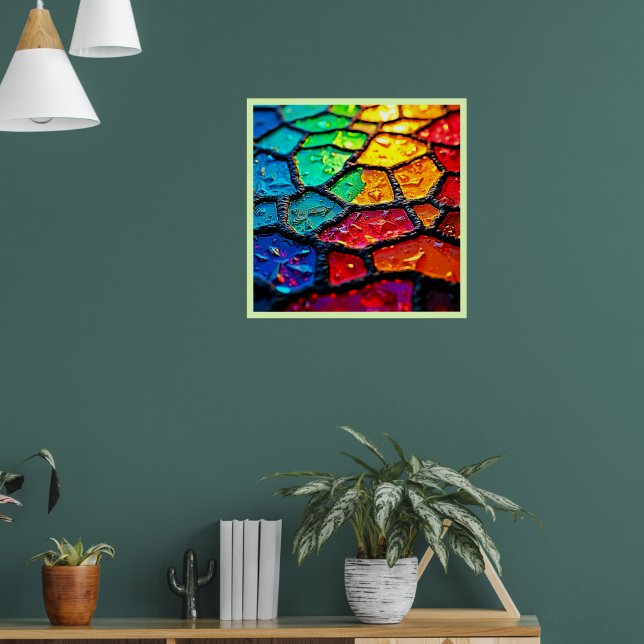 Affiche Art de verre teinté arc-en-ciel en gros plan (Salon 1)