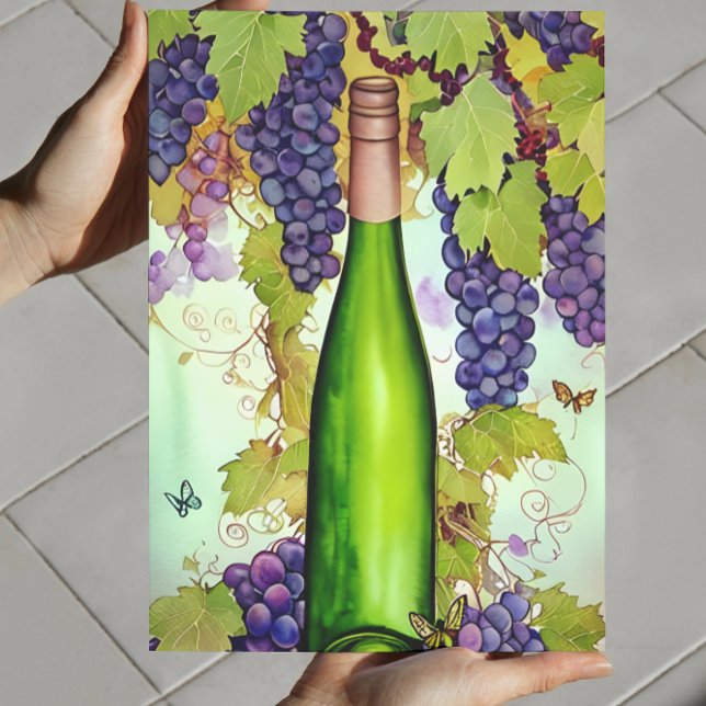 Affiche Art de vin à l'aquarelle  (Choose digital format and print your own at home!)