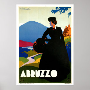 Affiche Art de Vintage voyage de l'Abruzzo Italie