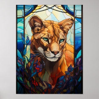Affiche Art de vitrail Puma