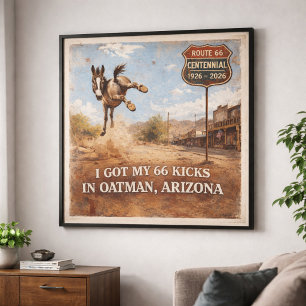 Affiche Art de voyage de l'âne d'Oatman pour le centenaire