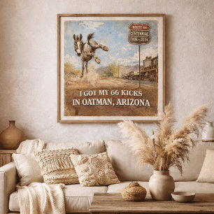 Affiche Art de voyage de l'âne d'Oatman pour le centenaire