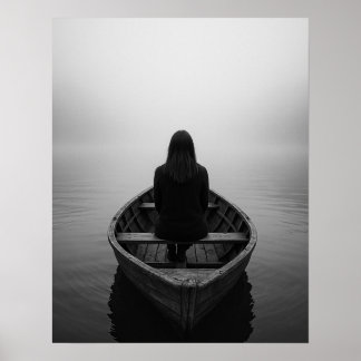 Affiche Art de voyage féminin solo Fogbound and Free