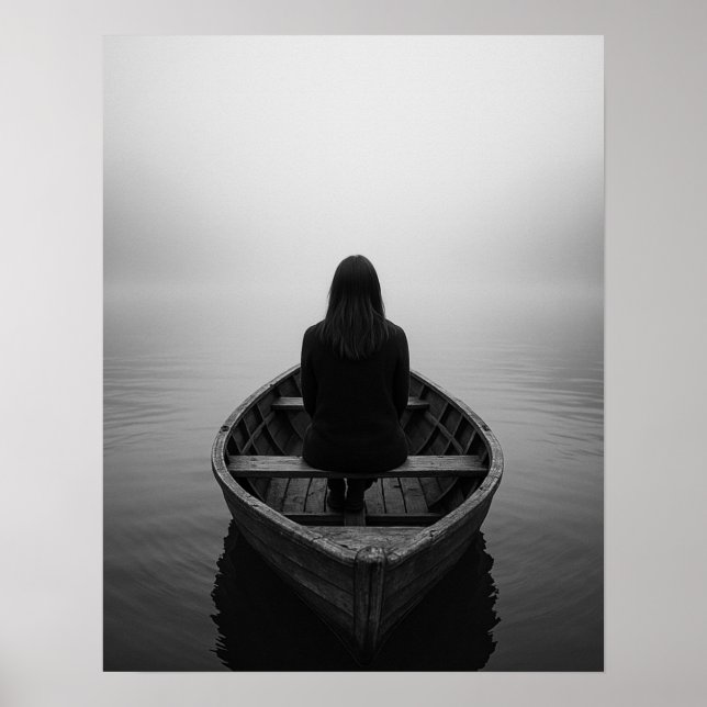 Affiche Art de voyage féminin solo Fogbound et libre (Devant)