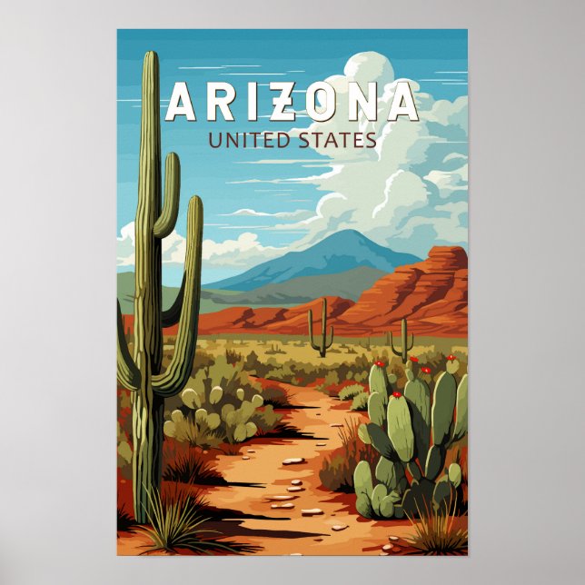 Affiche Art de voyage vintage Arizona (Devant)