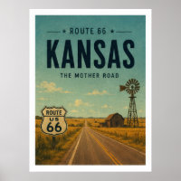Art de voyage vintage de la ferme de la route 66 a