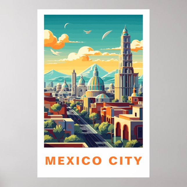 Affiche Art de voyage vintage de Mexico (Devant)