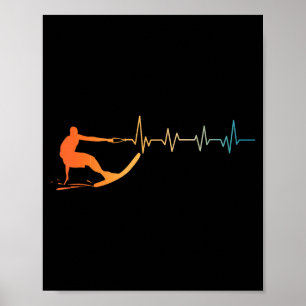Affiche Art de waterski cool pour hommes femmes entraîneur