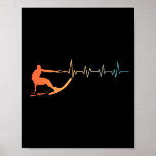 Affiche Art de waterski cool pour hommes femmes entraîneur
