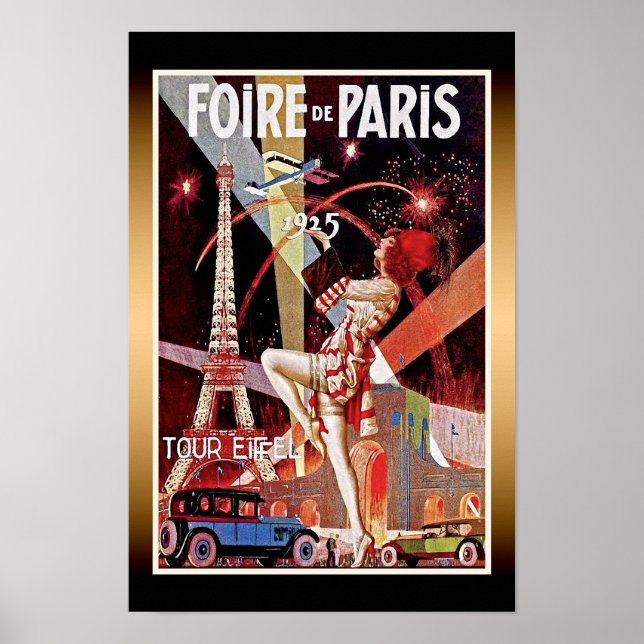 Affiche Art Déco 1925 Foire De Paris Tour Eiffel (Devant)