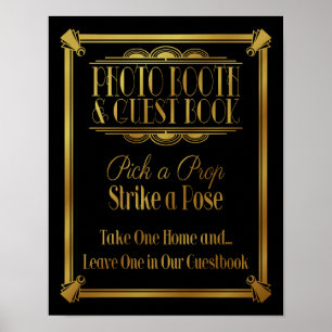 Affiche Art Deco 20's style "Photo booth & guestbook