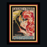 Affiche Art Deco Casino de Paris Cabaret<br><div class="desc">Colorful,  Art Deco advertisement forthe roaring twenties Casino de Paris Cabaret and its famous dancer Mistinguett. 11x14 shown here. Available in standard 16x20,  as well. Custom sizes also available.</div>