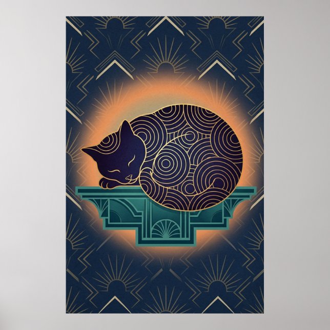 Affiche Art Deco Cat Fish Trophy Wall Art (Devant)
