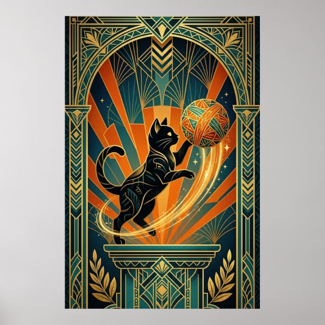Affiche Art Deco Cat Fish Trophy Wall Art (Devant)