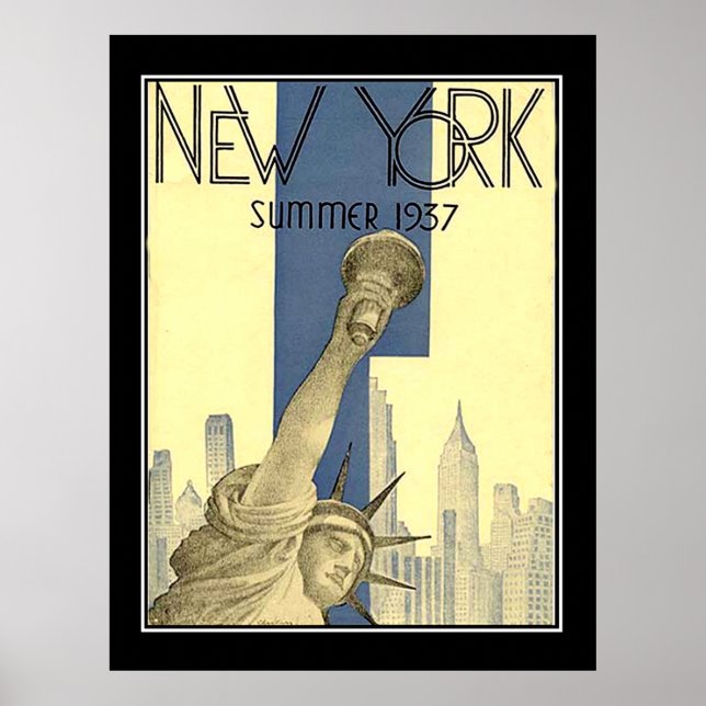 Affiche Art Déco de l'été 1937 à New York (Devant)