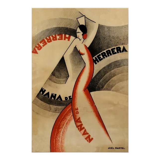 Affiche art déco d'une danseuse de flamenco (Devant)