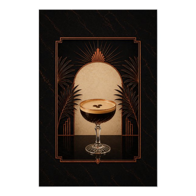 Affiche Art Déco Espresso Martini | Café imprimabl (Devant)